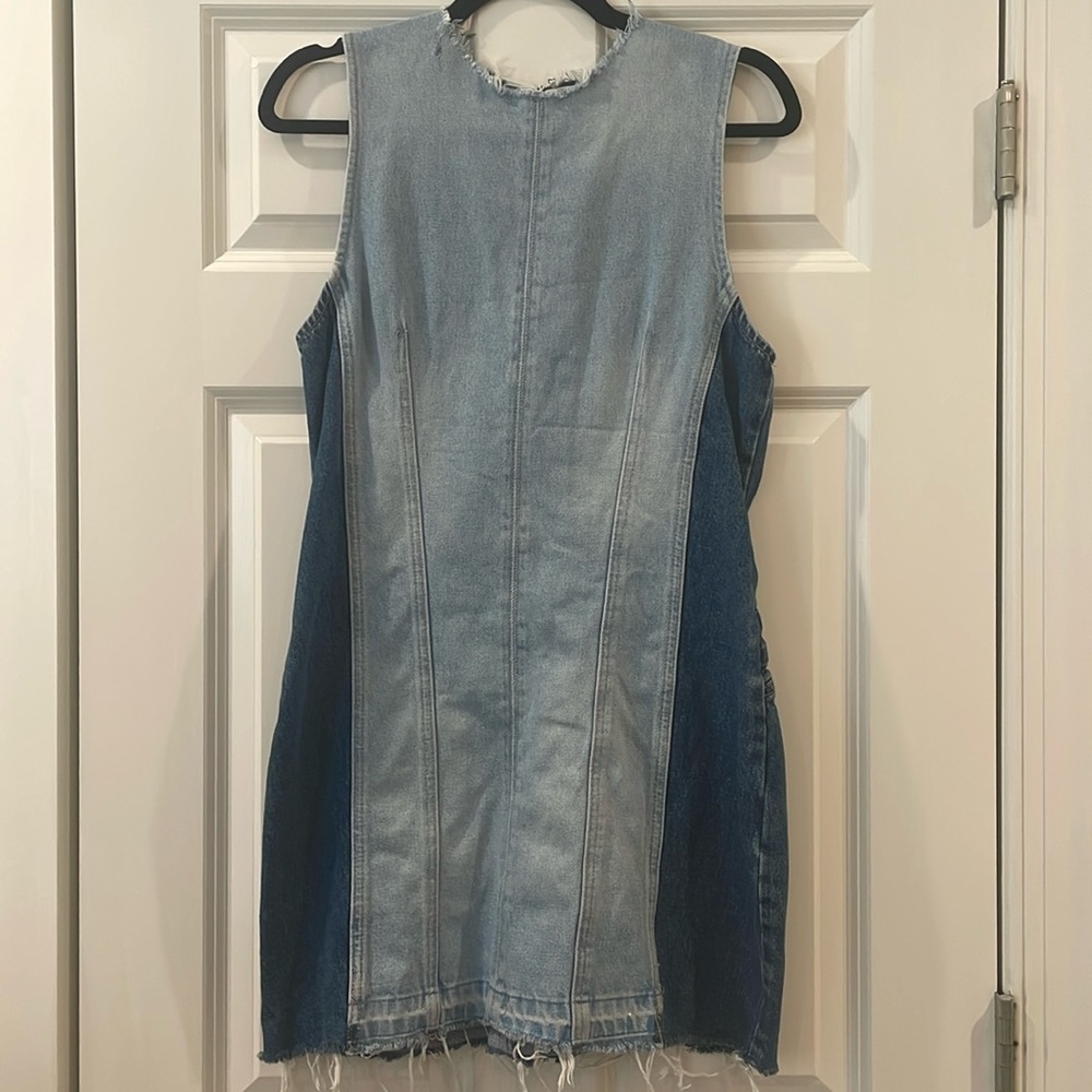 NWOT Zara TRF Denim Patchwork Dress Sz L